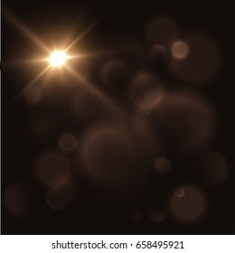 Sun burst vector background with bokeh and empty space for your text. EPS10