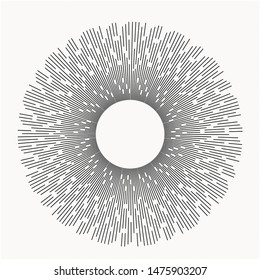 Sun burst vector. Sun burst sun rays vector. Hipster black Vintage sunburst element. Abstract circular geometric shape. Radiating, radial, merging lines illustration. 