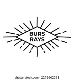 Sun burst vintage shapes, sun ray frames retro vector design elements 