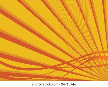 sun burst with wave isolated on yellow
