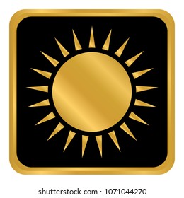 Sun button on white background. Vector illustration.