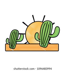 sun and cactus design
