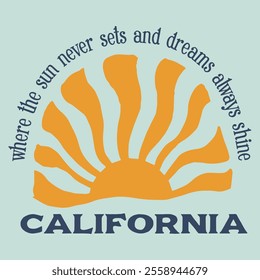 Sun california tshirt design vector illustration