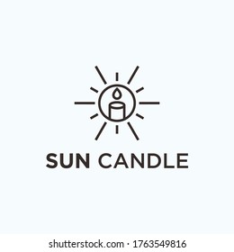 sun candle logo. candle icon