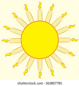 The sun with candles