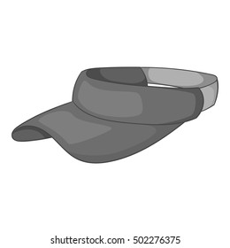 Sun cap icon. Gray monochrome illustration of sun cap vector icon for web