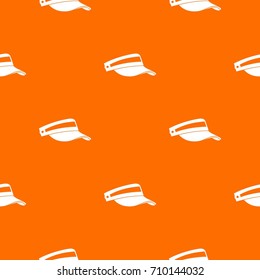 Sun cap pattern repeat seamless in orange color for any design. Vector geometric illustration