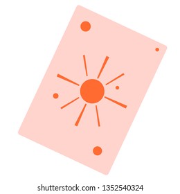 Sun card flat illustration on white