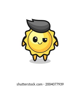 sun cartoon with an arrogant expression , cute style design for t shirt, sticker, logo element