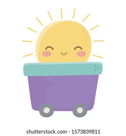 Sun cartoon design, Abstract summer nature tropical season holiday and Sunny theme Vector illustration