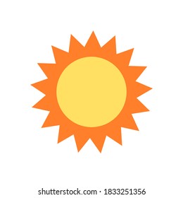 Sun Cartoon Flat Style Isolated On Stock Vector (Royalty Free ...