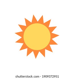 sun cartoon flat style isolated on white background