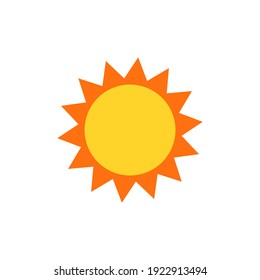 sun cartoon flat style. summer symbol isolated on white background