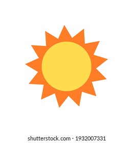 icono de la caricatura solar de estilo plano. símbolo de verano aislado en fondo blanco