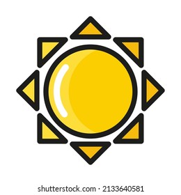 icono de la caricatura solar vector aislado