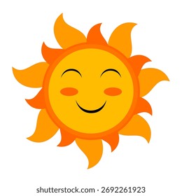 Ilustración de dibujos animados del sol. Vector del sol. icono del sol. 