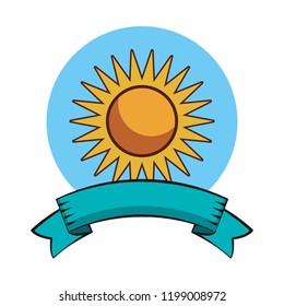 Sun cartoon isolated