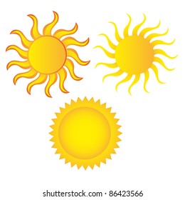 sun cartoon isolated over white background. vector