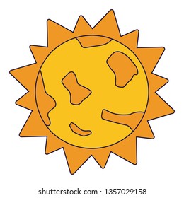 Sun cartoon isolated symbol
