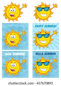  Sun Cartoon Mascot Character 27. Set Vector Collection Isolated On White Background