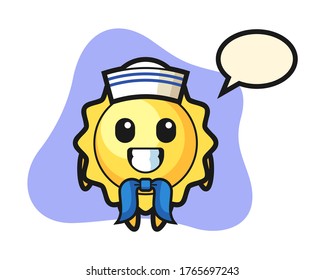 Sun cartoon as a sailor man