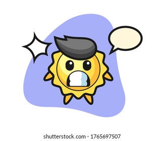 Sun cartoon with shocked gesture