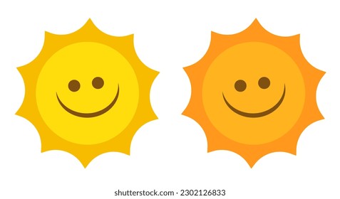 Sun. Sun in cartoon style. Vector clipart isolated on white background.