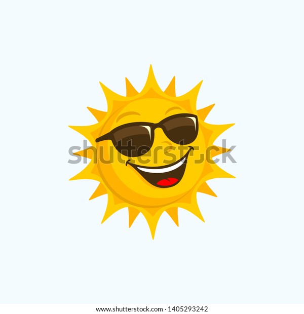 Sun Cartoonサングラスめでたい顔 のベクター画像素材 ロイヤリティフリー