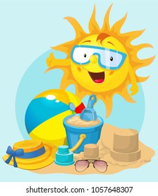 sun cartoon, sunscreen