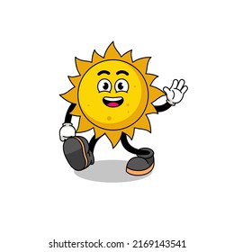 sun cartoon walking , character design