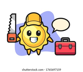 Dibujo de Sun como trabajador de la madera