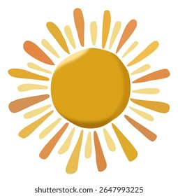 The sun is the center. A simple background and a solid color make the image of the sun stand out with a circular part in the center and a radius around it.