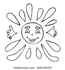 sun character, book coloring pages