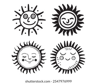 Sun Character. Cartoon illustration. Vector, EPS 10