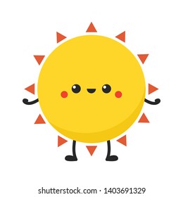 sun character design. sun on white background. sun mascot. symbol.
