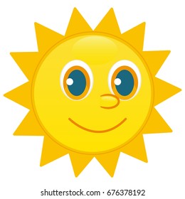 Sun character, happy face