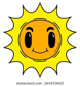 Sonnenzeichen, handgezeichnet, einzelne Vektorgrafik
