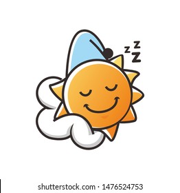 sun character vector for mascot and logo