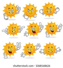 sun character vector pack, sun mascot