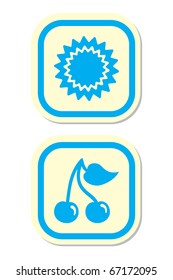 Sun and Cherry Icons