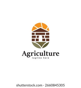 Projeto do logotipo do Sun Circle Farm Field, Summer Farm Harvest