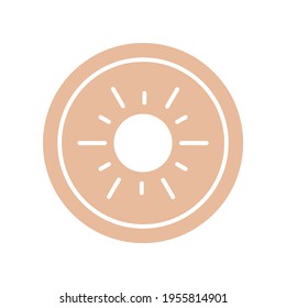Sun circle icon, circle logo of the sun, summer, vector object