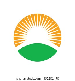 sun and circle logo vector.