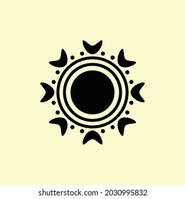 sun circle tribal logo simple icon design illustration