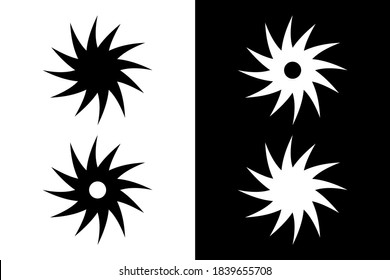 Sun circles concept on black and white color. Very suitable in various business purposes, also for icon, symbol and many more.