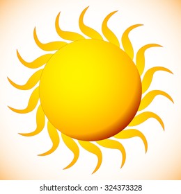 Sun clip art on white, editable vector graphics.