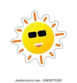 Sun clipart wearing black sunglasses