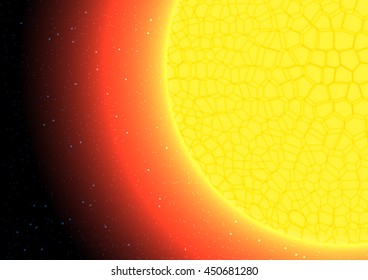 The sun close up vector illustration