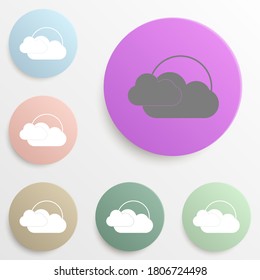 Sun cloud badge color set. Simple glyph, flat vector of web icons for ui and ux, website or mobile application