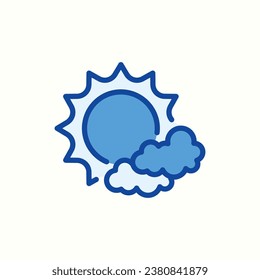 sun and cloud blue icon, isolated icon in light background, perfect for website, blog, logo, graphic design, social media, UI, mobile app